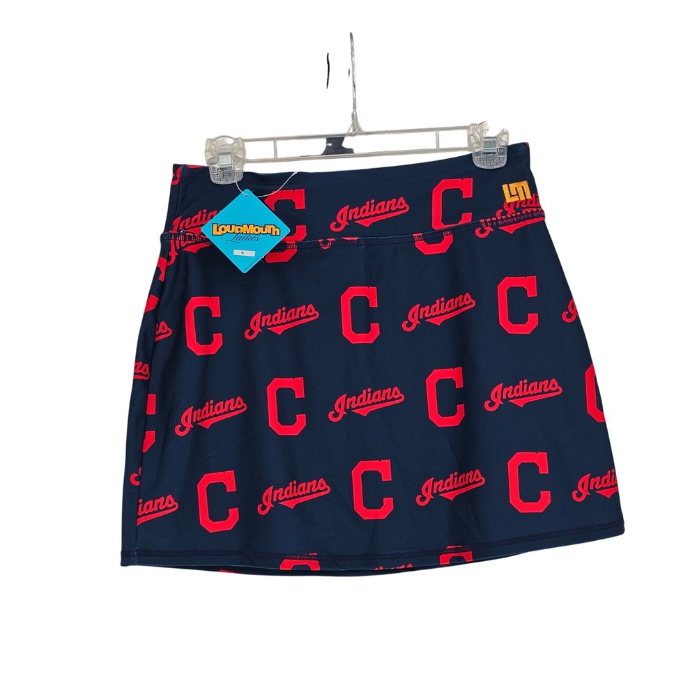 Loudmouth Cleveland Indians Active Skort M Navy MLB Logo Golf Skirt Deadstock